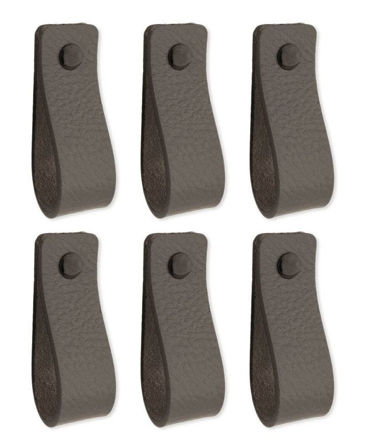 Brute Strength - Ledergriffe für Möbel - Dunkelgrau - 6 Stück - 16,5 x 2,5 cm - Schrankgriff, Türgri