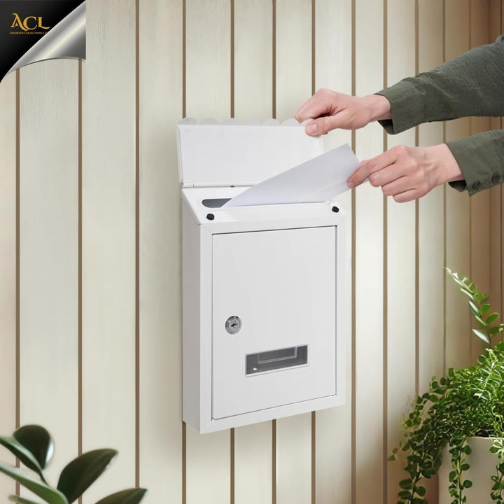 Assorted Collections Wandbriefkasten, verzinkter Stahl, abschliessbarer Briefkasten mit 2 Schlüsseln