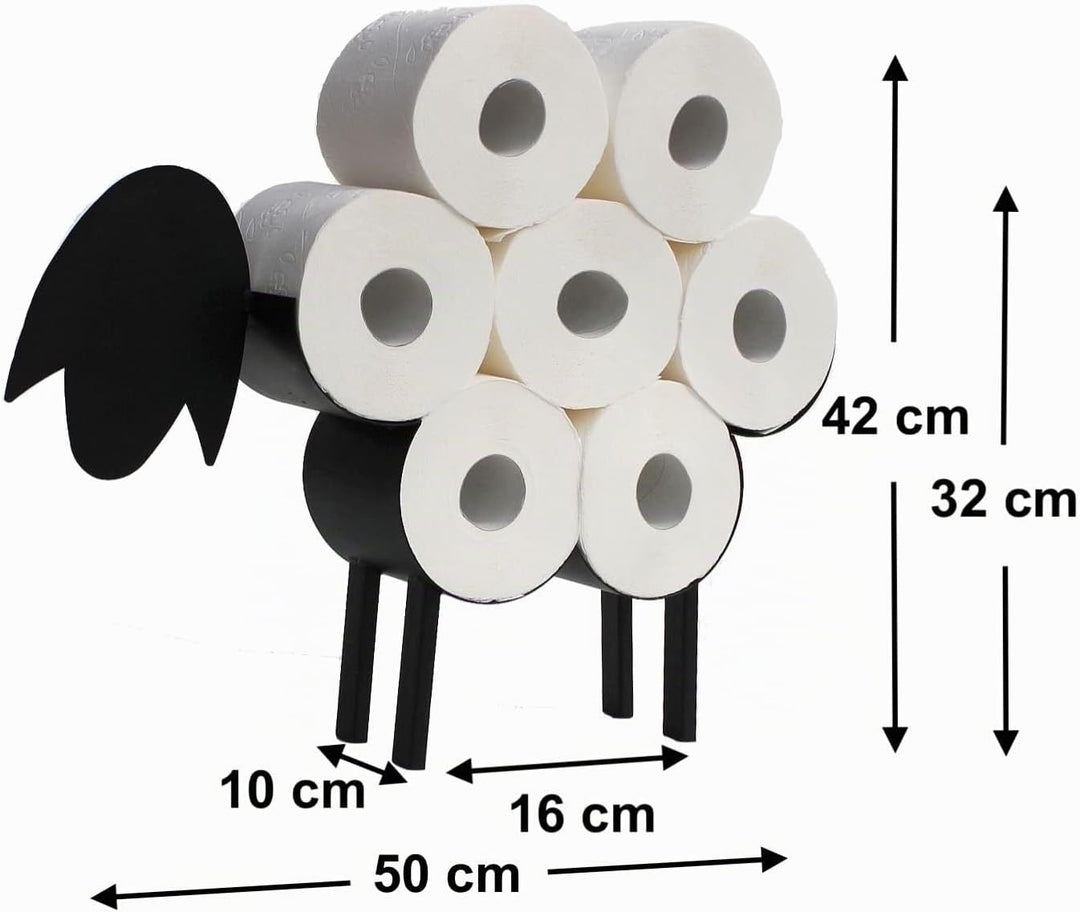 DanDiBo Toilettenpapierhalter Schwarz Metall Schaf WC Rollenhalter Freistehend WC Papierhalter Toile