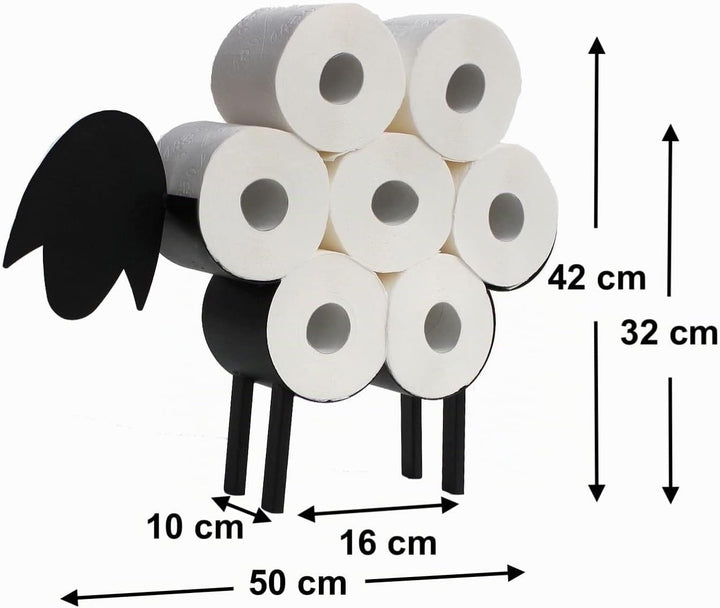 DanDiBo Toilettenpapierhalter Schwarz Metall Schaf WC Rollenhalter Freistehend WC Papierhalter Toile