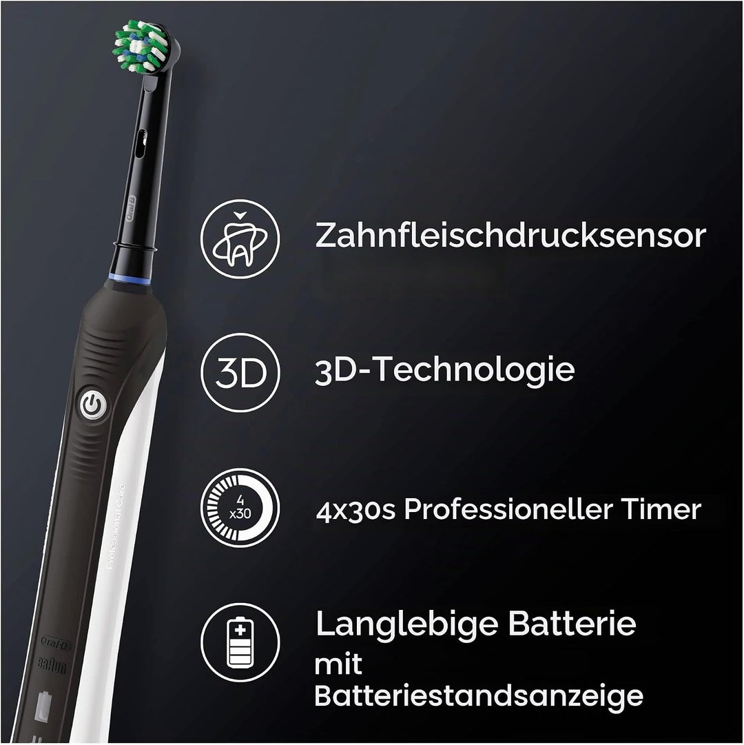 Oral-B Pro 1 790 Elektrische Zahnbürste, Doppelpack &amp; 1 CrossAction Aufsteckbürste, Drucksensor &amp; Ti