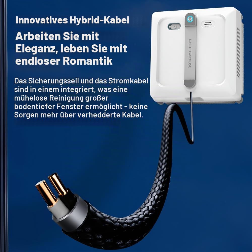 LIECTROUX Fensterputzroboter S9, 2 rotierende Bürsten, Sprühpumpe mit 6 Düsen, bürstenloser Motor, 9
