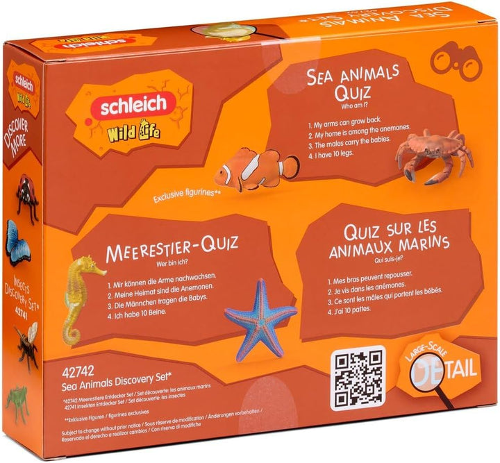 Schleich WILD Life | Meerestiere Entdecker Set 42742 | 4 Teile | detailgetreues Ozean Spielset mit S
