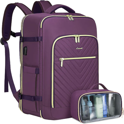 LOVEVOOK Reiserucksack Handgepäck Flugzeug Erweiterbar Travel Backpack Women mit Kosmetiktasche 17.3