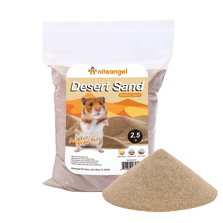 Niteangel Hamster Wüstenbad Sand | Staubfreier Badesand oder Streusand für Hamster, Chinchillas, Ger