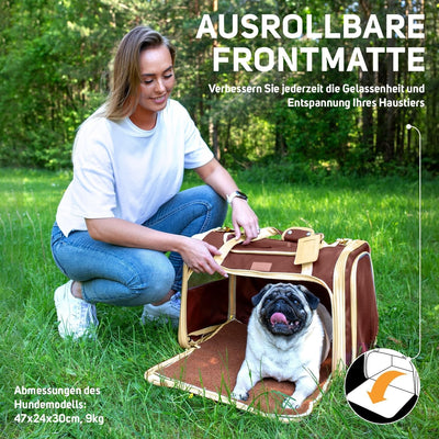 PETPROVED Transportbox Hund Katze Hundetransportbox Hundetasche Kleine Hunde Katzentransportbox Hund