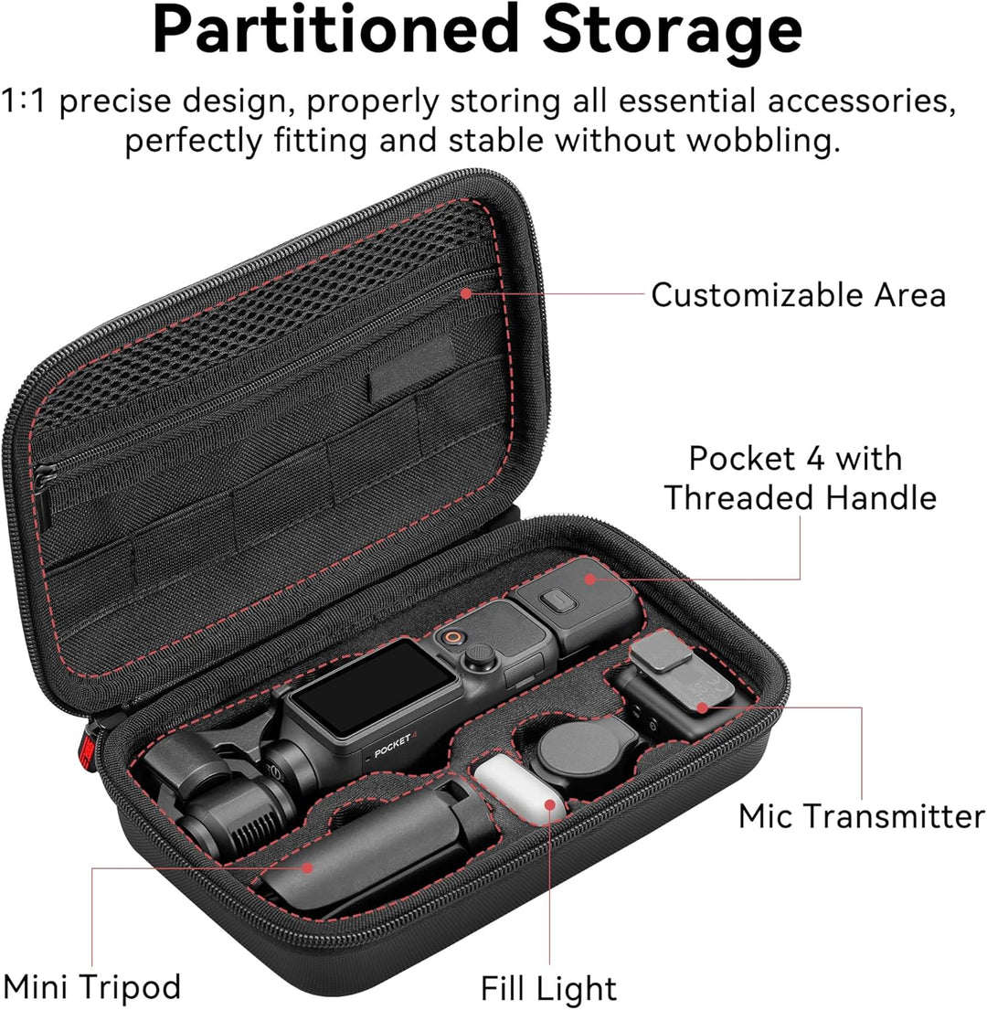 Osmo Pocket 4 Tragetasche - Tragbare Hartschalen-Reisetasche PU Schale Schutzhülle für DJI Osmo Pock