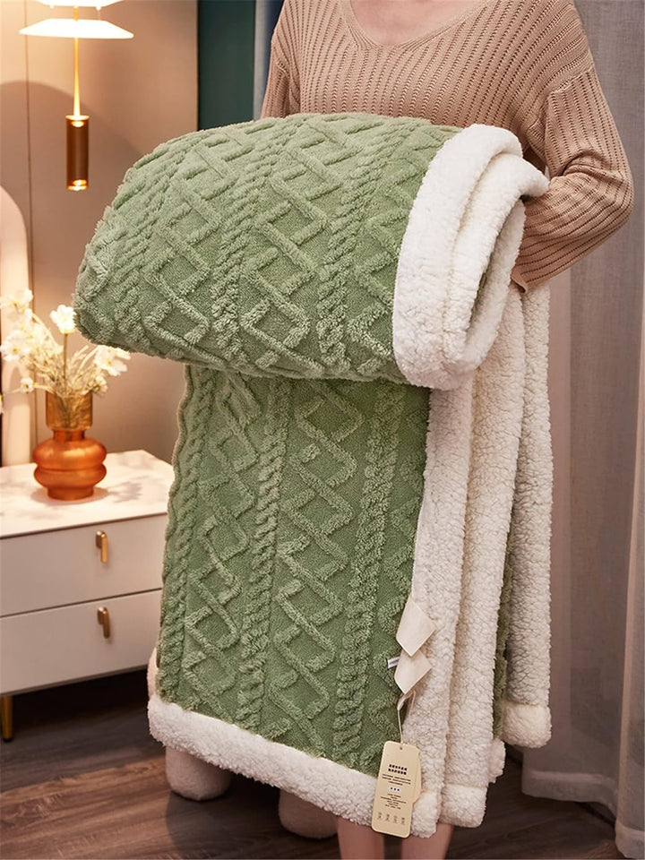 Hayisugal Flauschige Sherpa Kuscheldecke - hochwertige Schafdecke, super weiche Fleecedecke als Sofa
