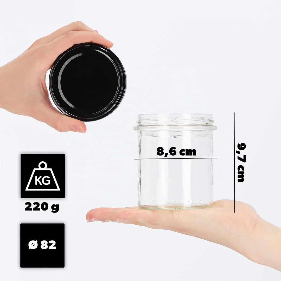KADAX 10er Set Marmeladengläser 350ml TO82, Einmachgläser Vorratsgläser Mason Jar mit Schraubdeckel,