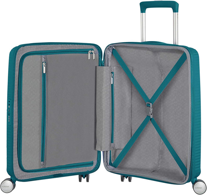 American Tourister Soundbox - Spinner S Erweiterbar Handgepäck, 55 cm, 41 L, Grün (Jade Green) Grün