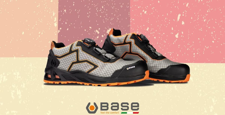 BASE Protection K-Jump Herren Sicherheits-Schuhe 43 EU Grau Orange, 43 EU Grau Orange