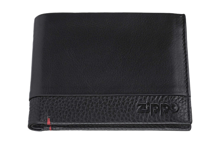 Zippo, dreifach gefaltete Nappa-Brieftasche, 12 x 9 x 2 cm, schwarz