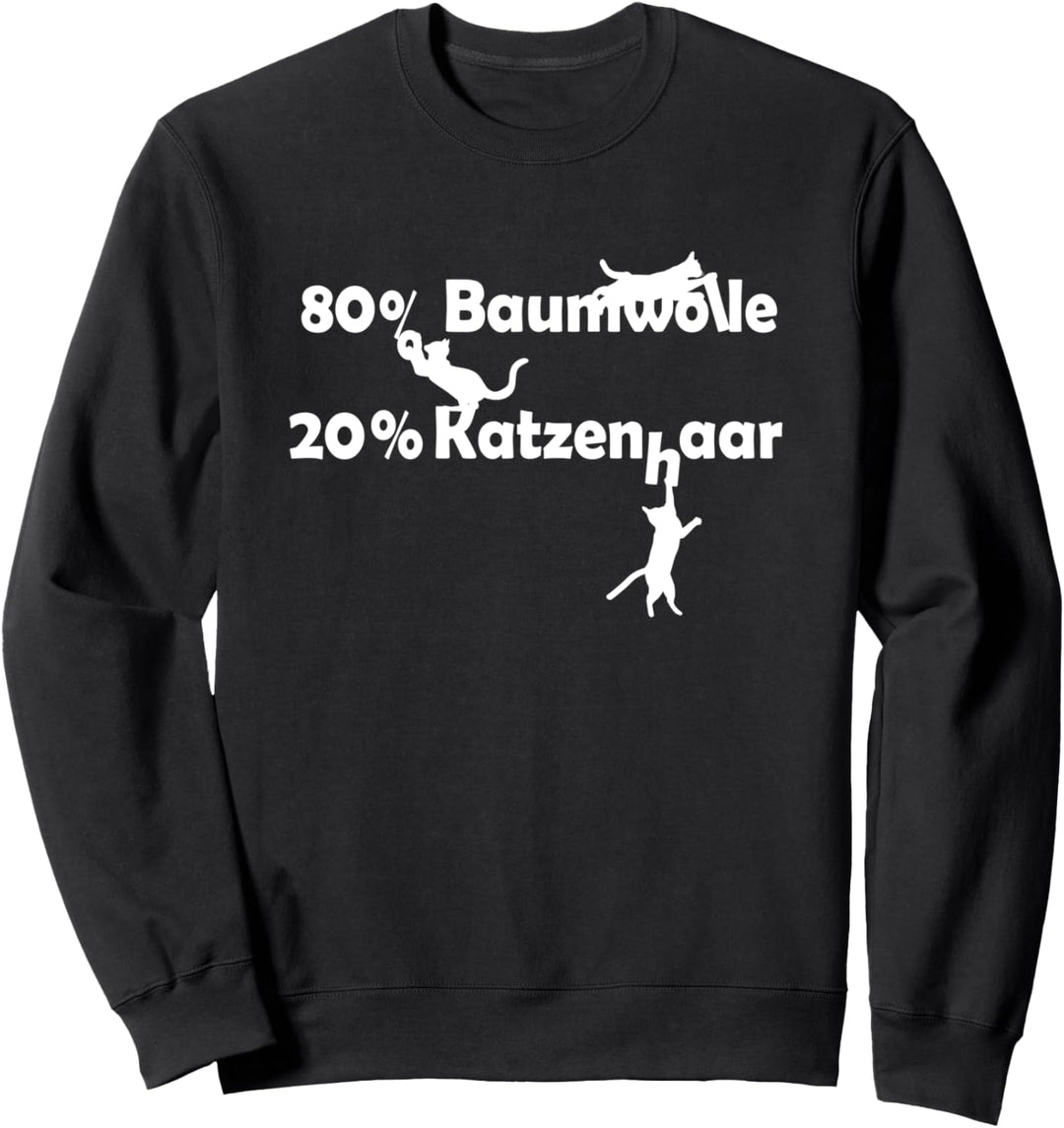 80 % Baumwolle 20 % Katzenhaar - Spuren - Katzen - Cat Sweatshirt