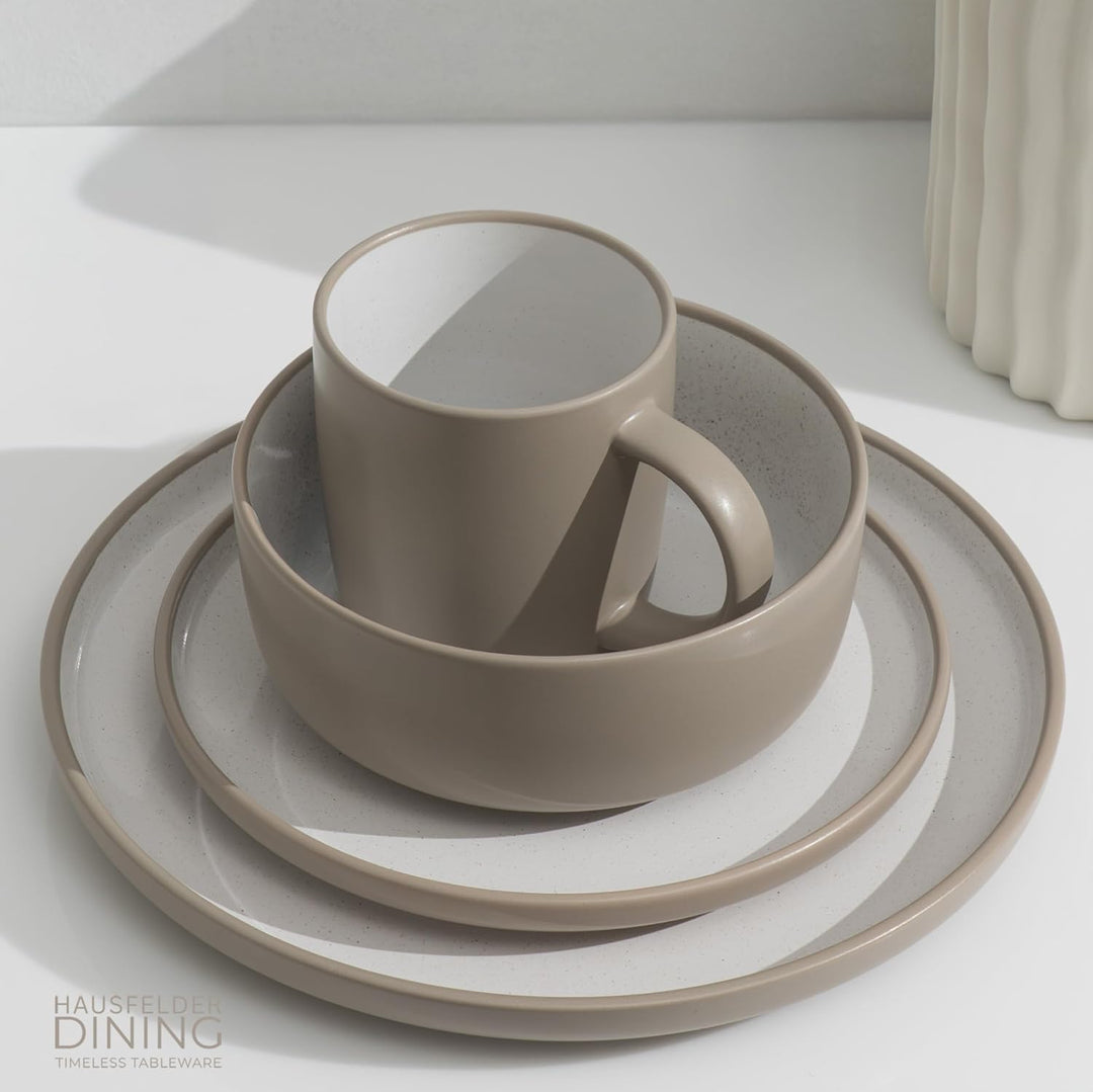 Hausfelder Dining Steingut Geschirr Set 4 Personen, Kaffeetassen Tassen 4-tlg, 4 Kaffeebecher Teetas