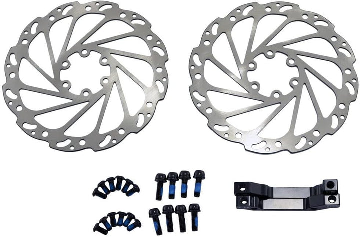 Juin Tech M1 Hydraulic MTB E-Bike Disc Brake Set 160mm with Rotor, Front and Rear, Black, JT1948
