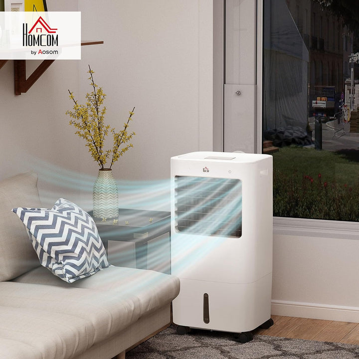 HOMCOM 3 in 1 Luftkühler mit Luftbefeuchtung Wasserkühlung 15L 60° oszillierendes Ventilator 65W mit