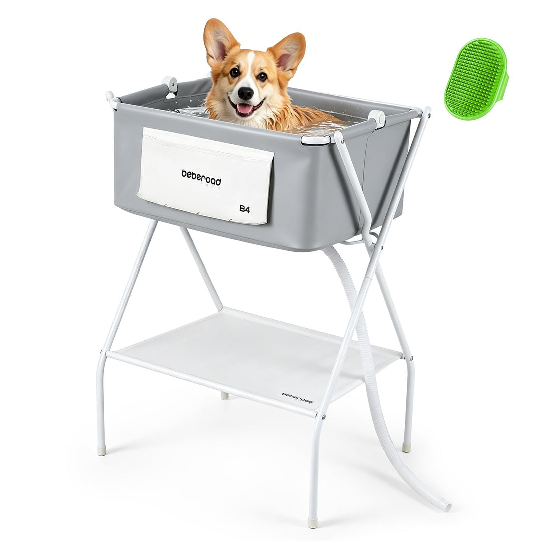 Beberoad Kleine Haustiere Badewanne, Multifunktionale zusammenklappbare Haustier Badewanne Mit Entwä