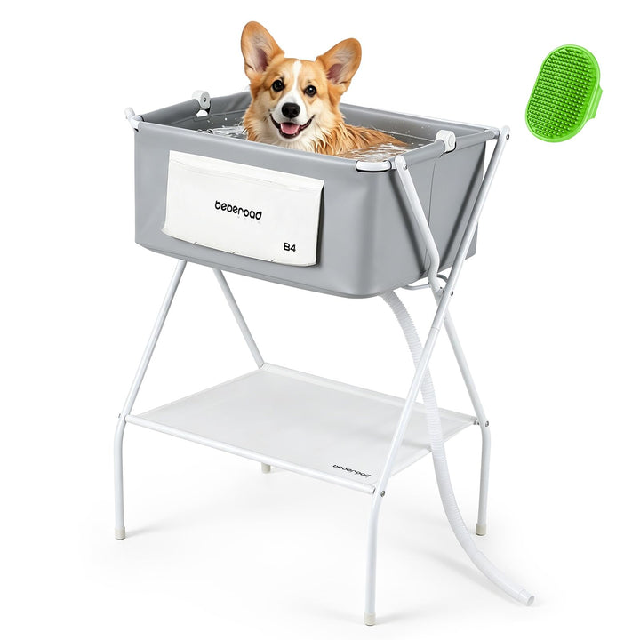 Beberoad Kleine Haustiere Badewanne, Multifunktionale zusammenklappbare Haustier Badewanne Mit Entwä