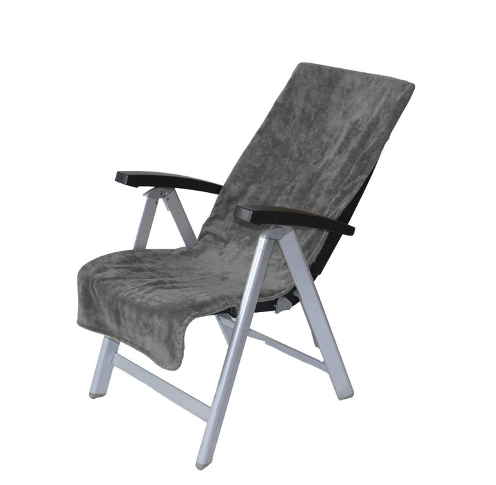 2er Pack Schonbezug für Gartenstuhl Campingstuhl Twin-Star 60x130 95° waschbar (Schiefer), Schiefer