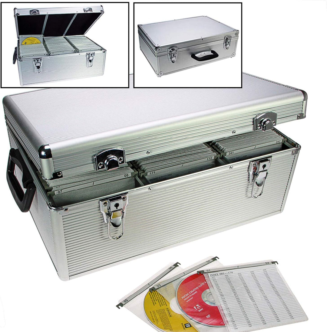 SAFE 216 CD Aufbewahrungssystem | ALU Koffer zur dvd Aufbewahrung | Hängeregister Box Abschliessbar