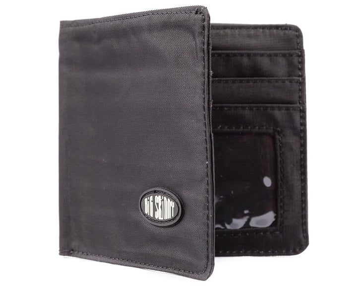 Big Skinny Men's World Slim Wallet mit Reissverschlussfach, für bis zu 35 Karten Schwarz, Schwarz