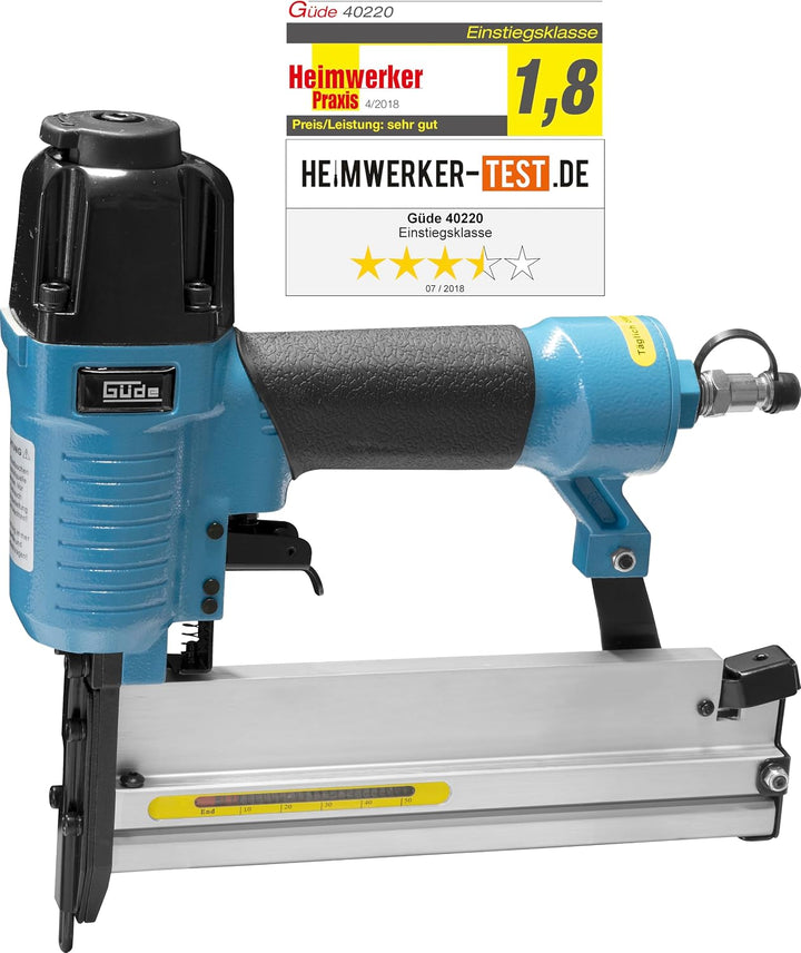 Güde 40220 Druckluftklammergerät Nagler (6 bar max Arbeitsdruck, max 40mm Nagel, 1mm Klammerstärke)