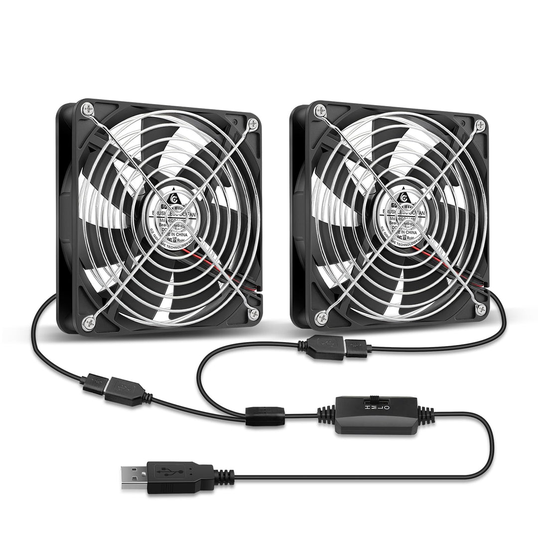 GDSTIME 2 Stück 140mm x 25mm USB Lüfter 140mm Lüfter 140mm PC Fan Gehäuse Lüfter für PC Computer Lap