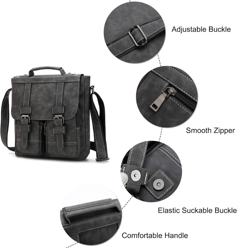 FANDARE Umhängetasche Herren Leder Schultertasche Herrentasche zum Umhängen Wasserdicht Messenger-ba