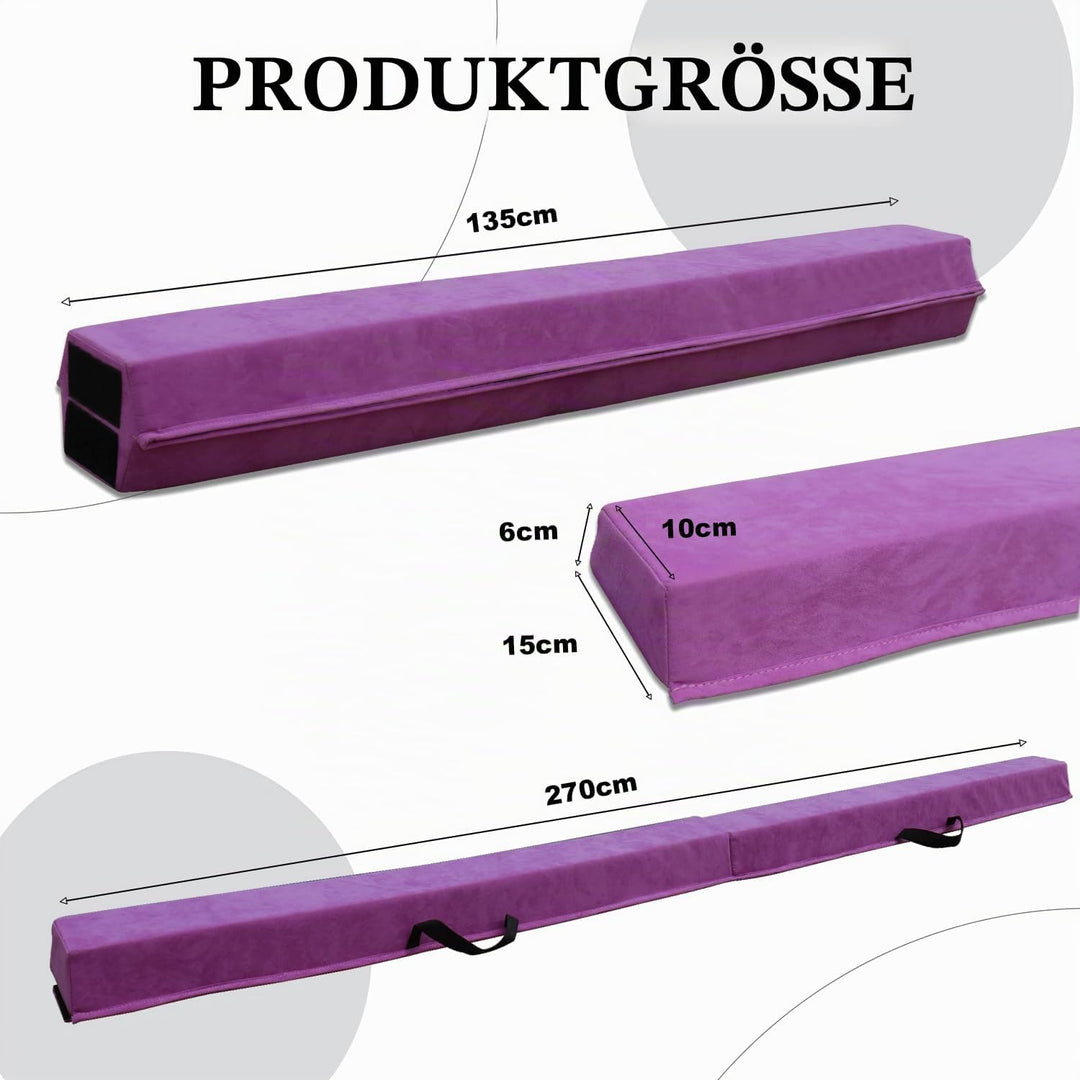 Schwebebalken Klappbar, Rutschfester Boden, 240/270/300 cm | für Kinder &amp; Erwachsene | Turnen &amp; Gymn