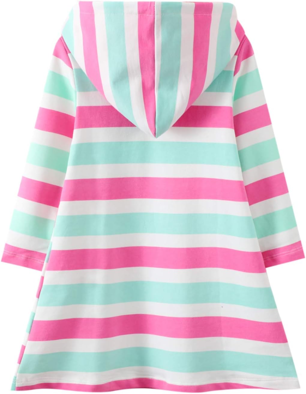 JinBei Mädchen Kapuzenkleid Langarm Kapuzenpullover Baumwolle Pullover Hoodie Sweatshirt Kleid Freiz