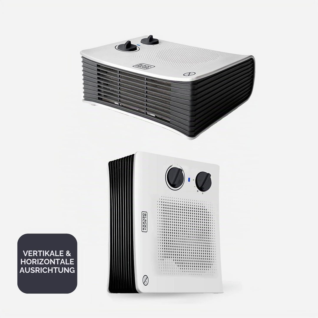 BLACK+DECKER Heizlüfter | BXSH2001E | 2000W | 2 Wärmeleistungen | Belüftungsfunktion | Regulierbares