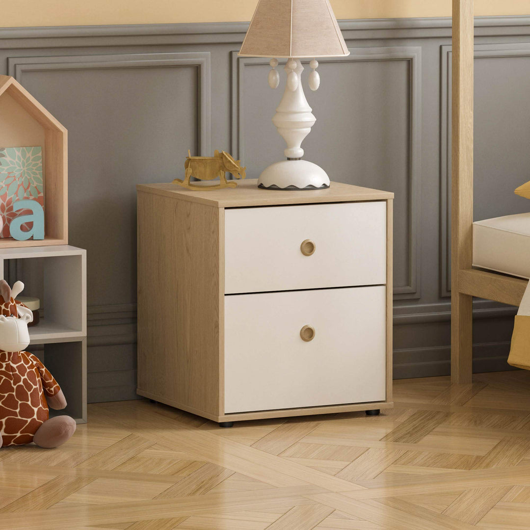 Junior Vida Kommoden & Sideboards, Spanplatte, Weiss & Eiche, Standard, Weiss & Eiche