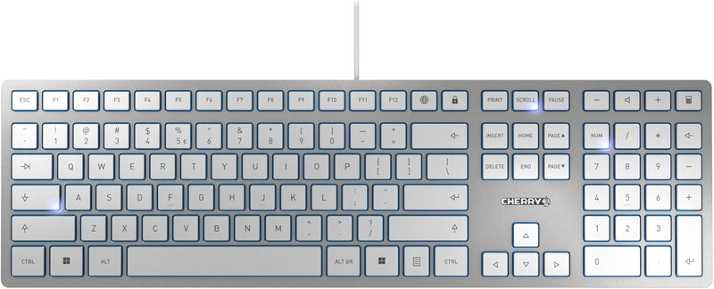 CHERRY KC 6000 SLIM Tastatur (Englisches Tastatur-Layout) Silber US-Internationales Layout - QWERTY