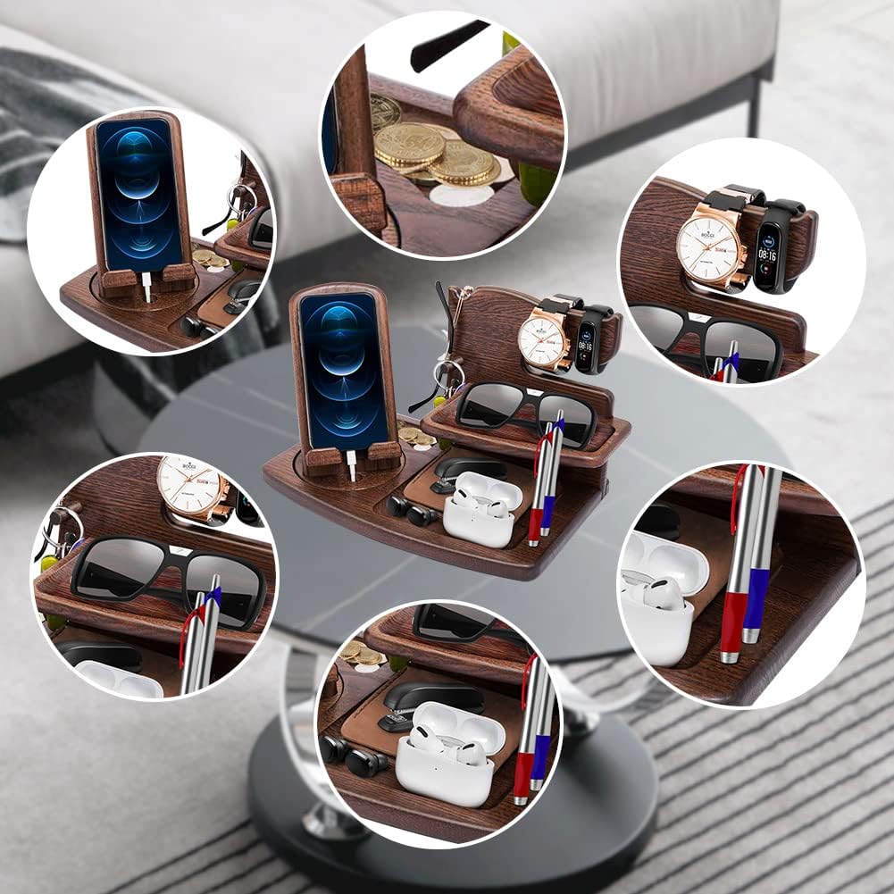 Weihnachten Geschenke für Männer Geburtstag Holz Telefon Dockingstation Schreibtisch Nachttisch Orga