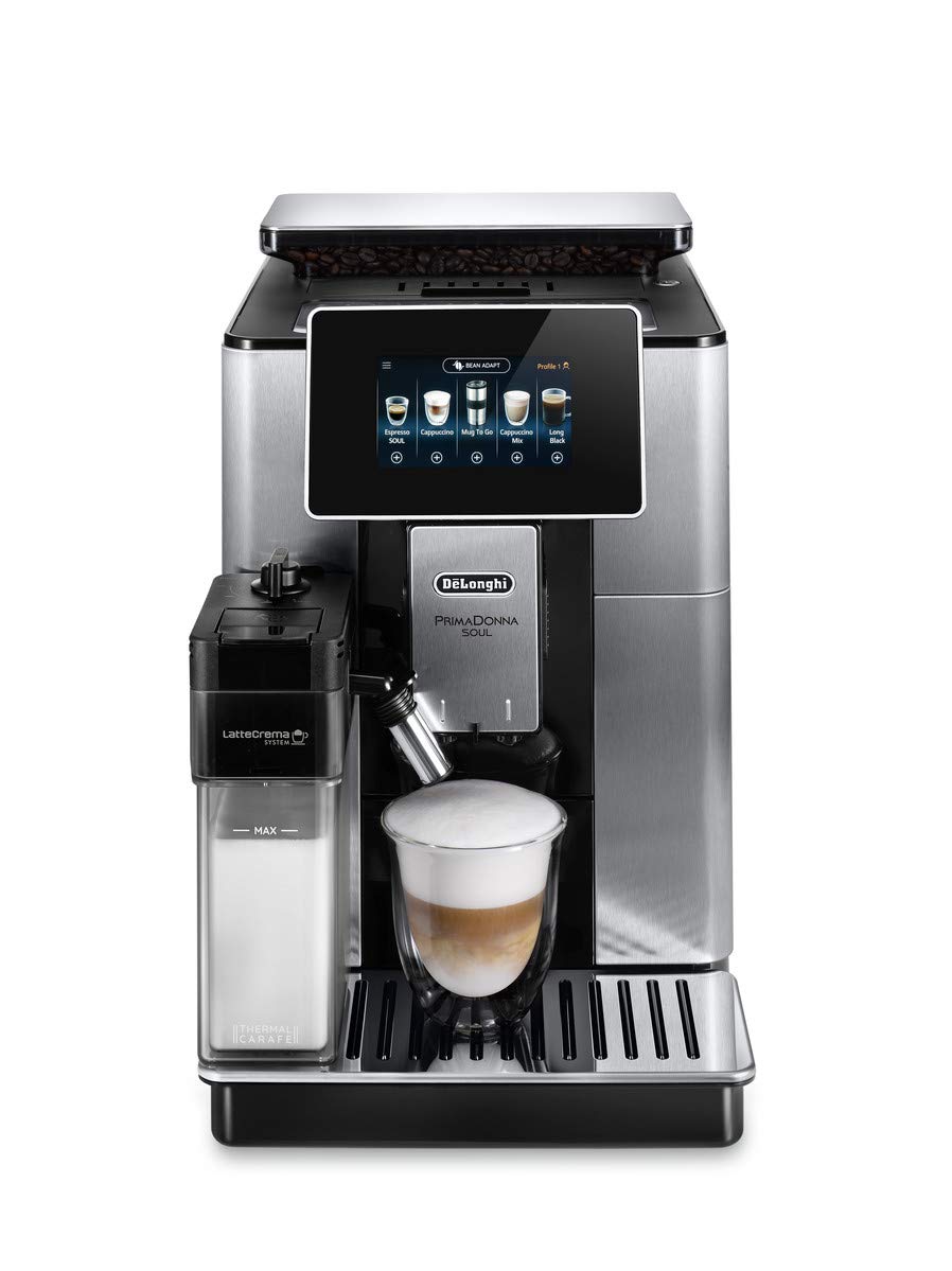 De'Longhi ECAM610.75.MB Primadonna Soul Bean to Cup, Metall, silberfarben/schwarz