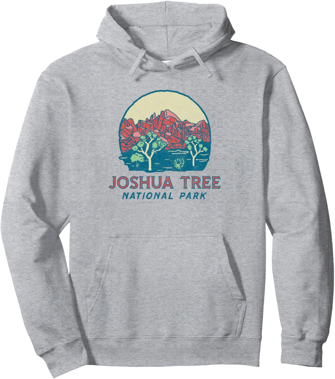 Joshua Tree Vintage Red Rock Mountains & Trees Sketch Pullover Hoodie