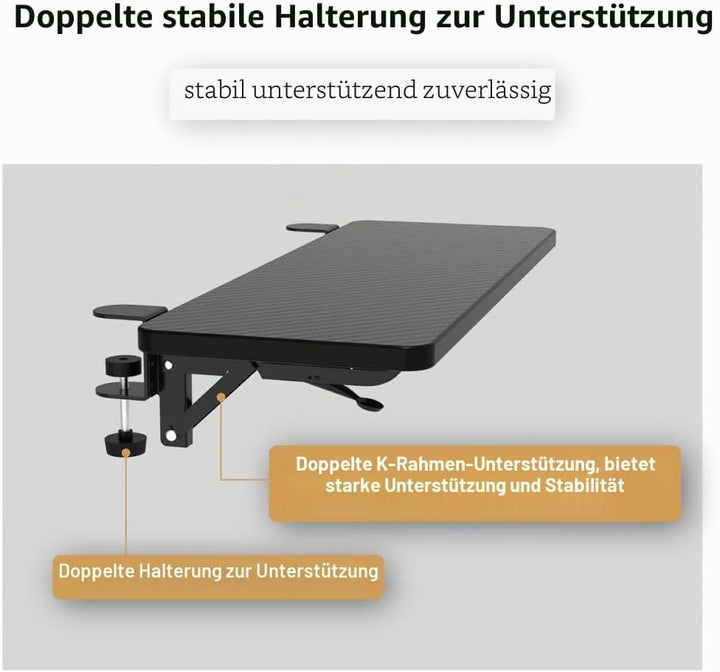 HONJIE Computer-Schreibtisch-Verlängerungsplatte, geeignet für Büroschreibtische, stabile Mausarmstü