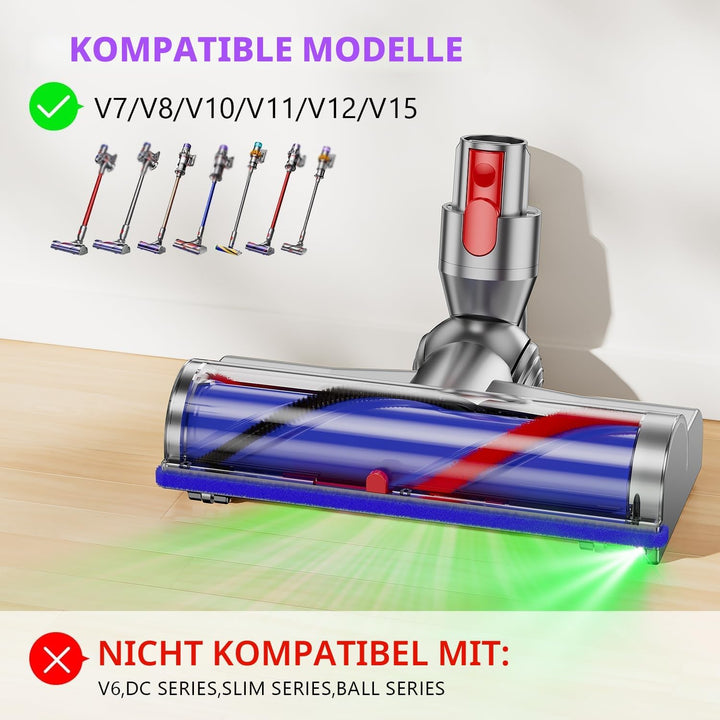 Electric Brush Compatible with Dyson V7, V8, V10, V11, V15 Vacuum Cleaner Attachment, Part Direct Dr