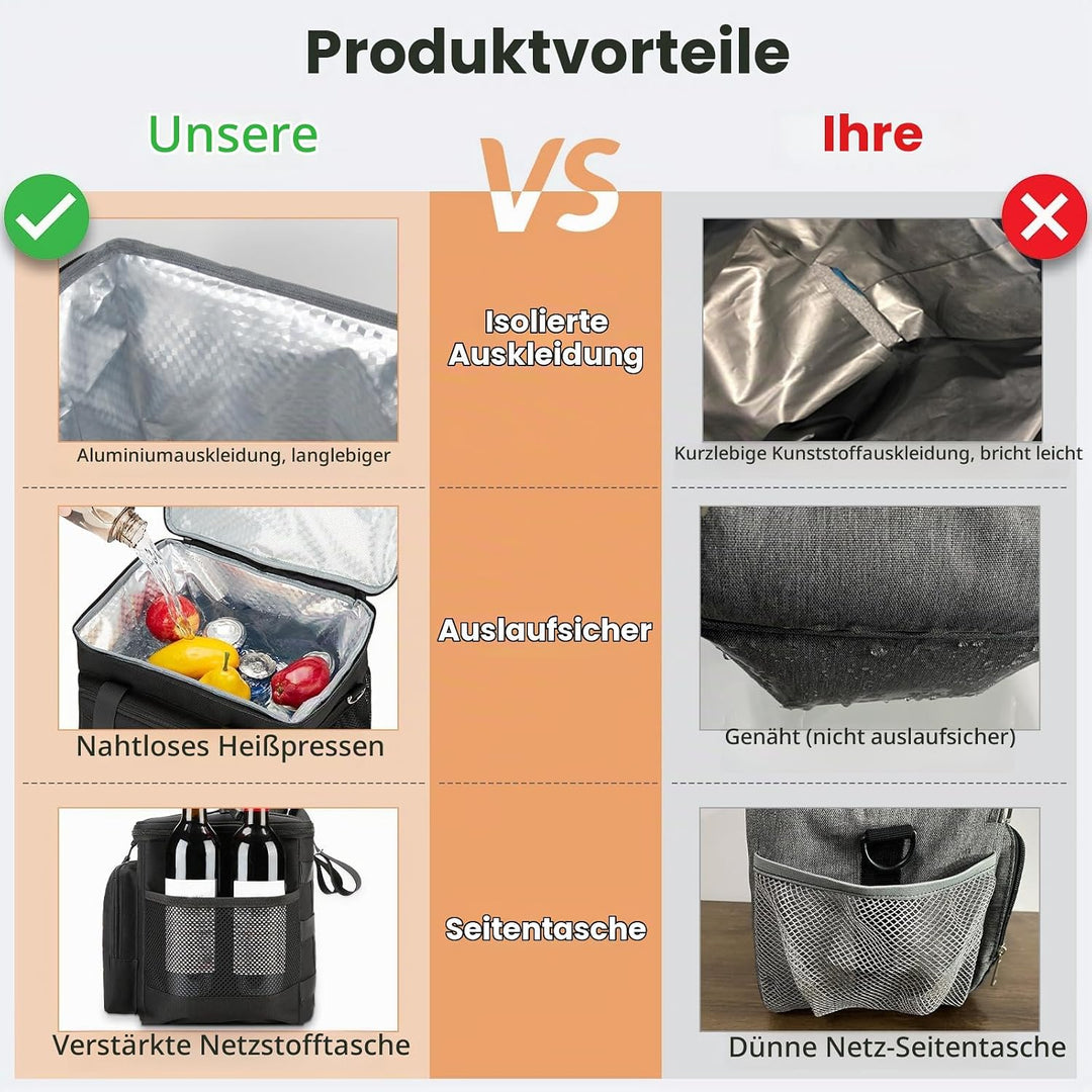 HSHRISH Taktische Kühltasche 20L/30L, Kühlbox faltbar Lunchtasche Herren - wasserdichte und auslaufs