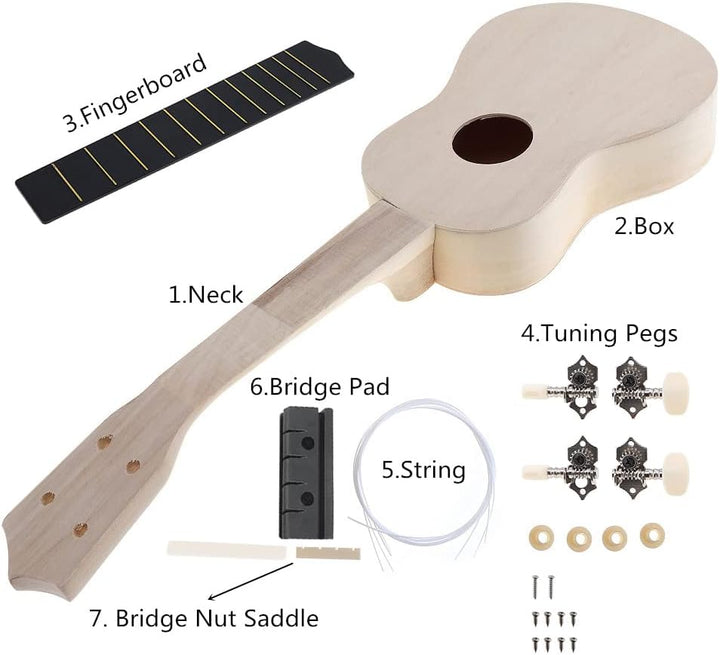 OriGlam DIY Ukulele Kit, machen Sie Ihre eigene Ukulele DIY Kit, Sopran Hawaii Ukulele, Ukulele, Haw