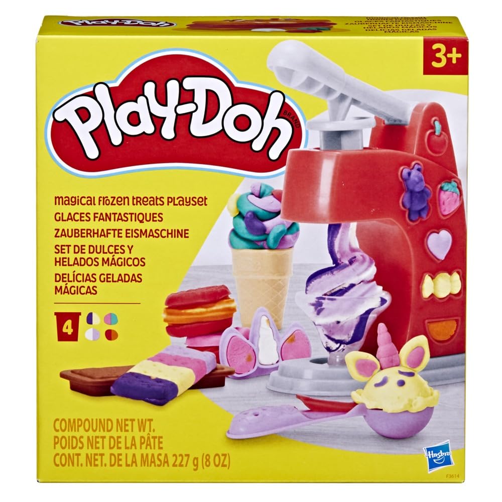 Play-Doh Eismaschine - Zauberhafte Knete, Eistüten, Formen & mehr - Magische Eiskrem-Fantasie - Ab 3