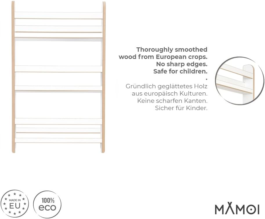 MAMOI® Kinderbücherregal aus Holzwerkstoff – Bücherkiste, Kinderbücherregal, Bücherregal für Kinderz