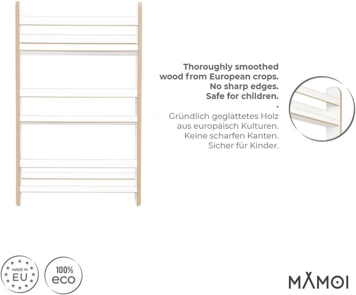 MAMOI® Kinderbücherregal aus Holzwerkstoff – Bücherkiste, Kinderbücherregal, Bücherregal für Kinderz