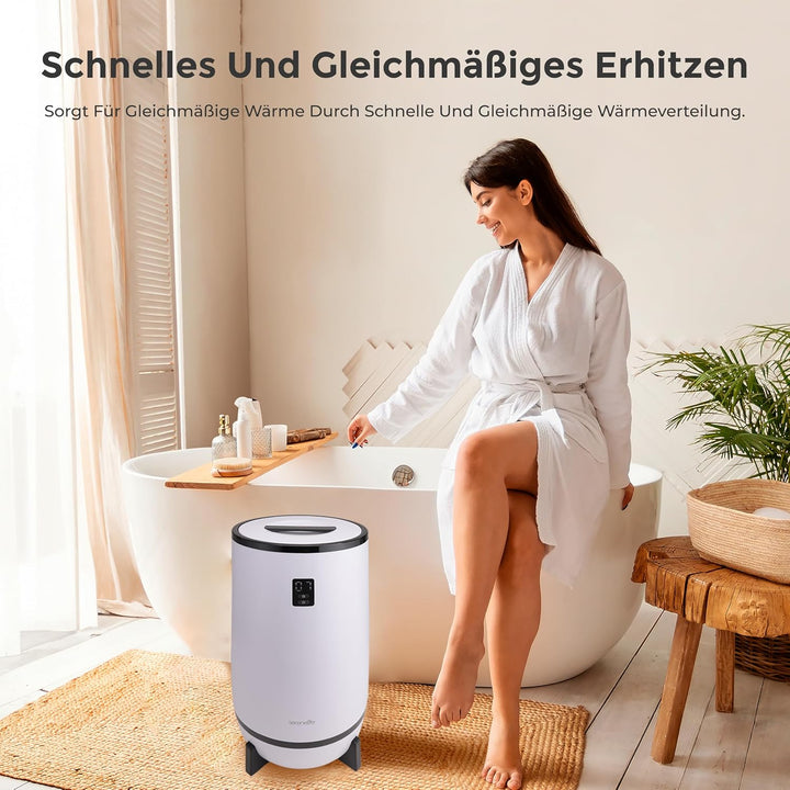 SereneLife Handtuchhalter Stehend Schwarz – Elektrischer Handtuchwärmer für 2 Handtücher Energiespar