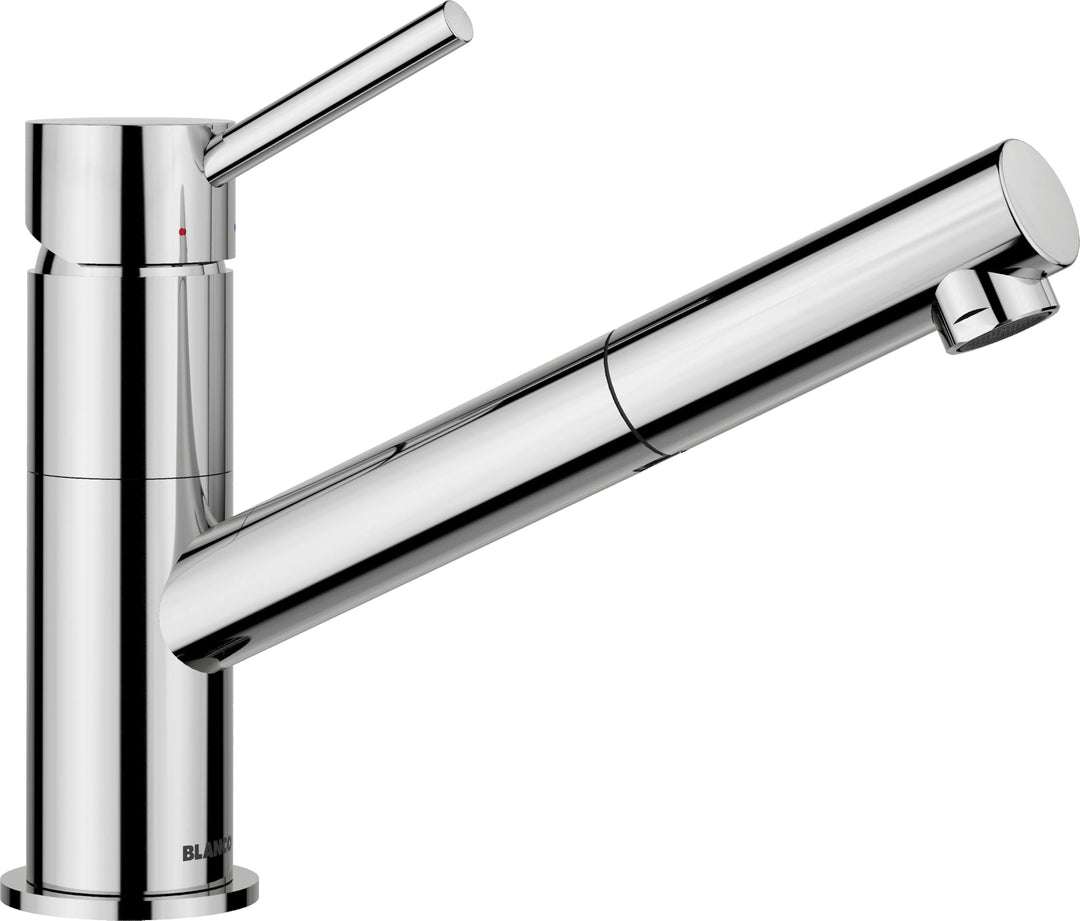 BLANCO KANO-S chrom | Hochdruck | Mit herausziehbarem Schlauch | Rückflussverhinderer | Keramik Kart