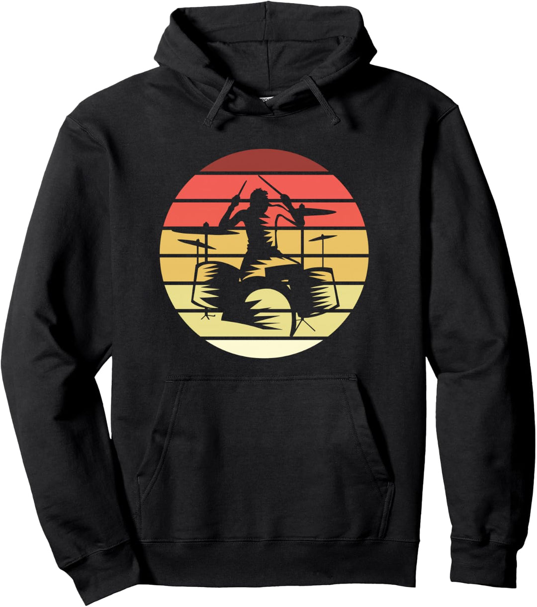 Schlagzeuger Retro Style Vintage Pullover Hoodie