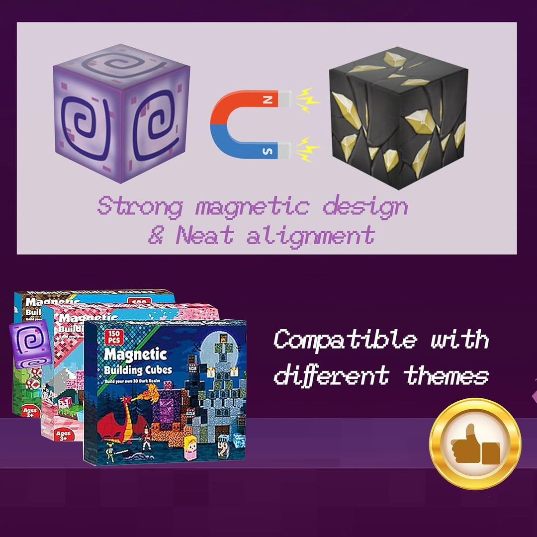 Magnetische Bausteine 100 Stück, Bauen Deine Magnetische Welt Vulkanische Lava Edition, Förderspielz