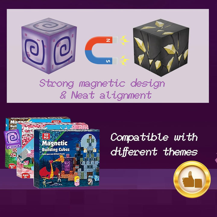 Magnetische Bausteine 100 Stück, Bauen Deine Magnetische Welt Vulkanische Lava Edition, Förderspielz