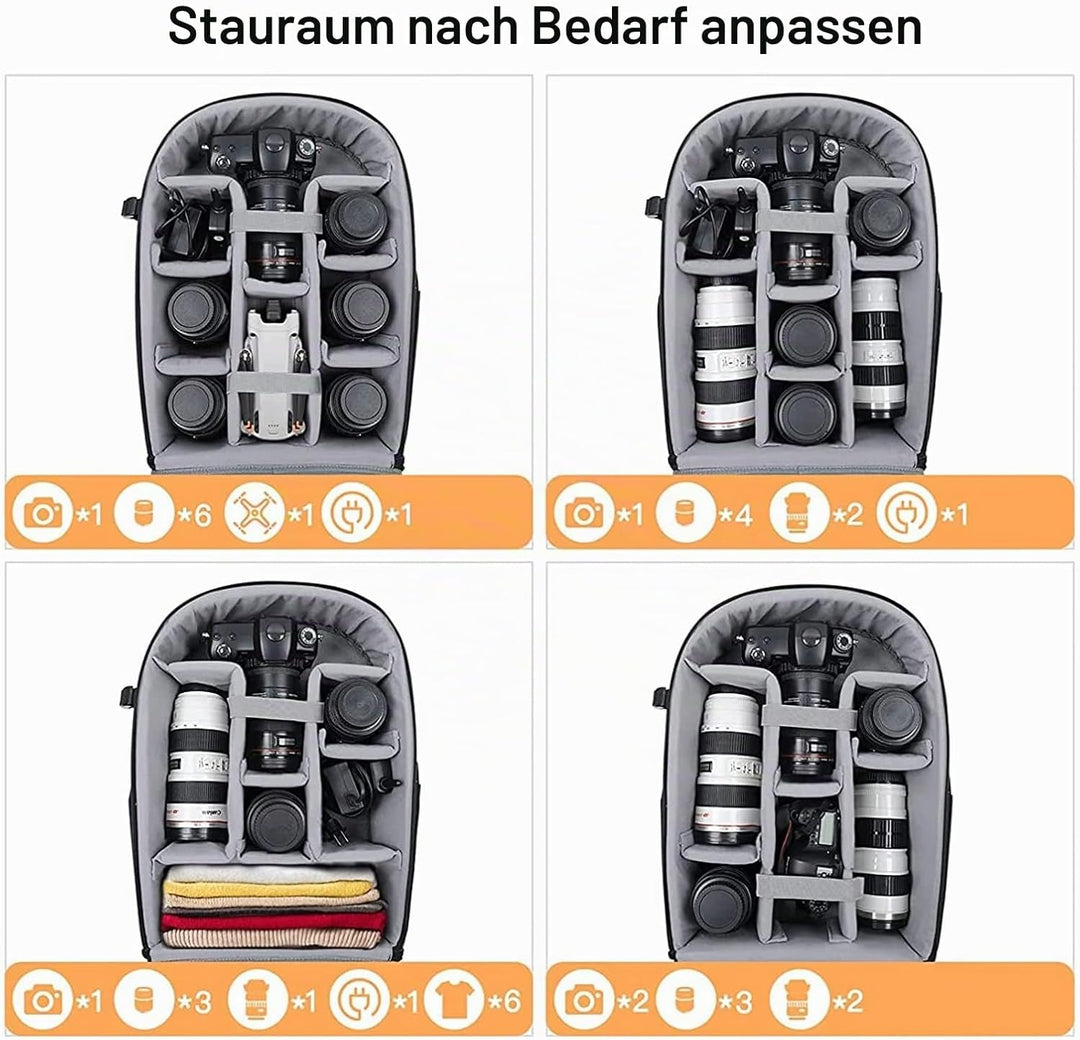 MOSISO Kamerarucksack Wasserdicht, Fotorucksack Gross mit 15,6 Zoll Laptophülle, Kamera Rucksack mit