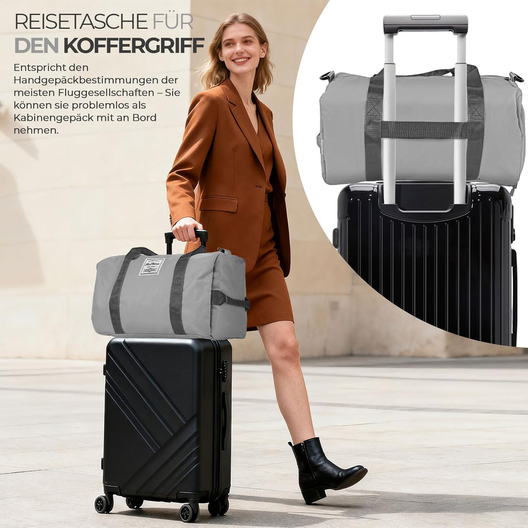 Reisetasche Damen Klein, Weekender Tasche mit Schuhfach, Handgepäck Sporttasche für Fitnessstudio, S